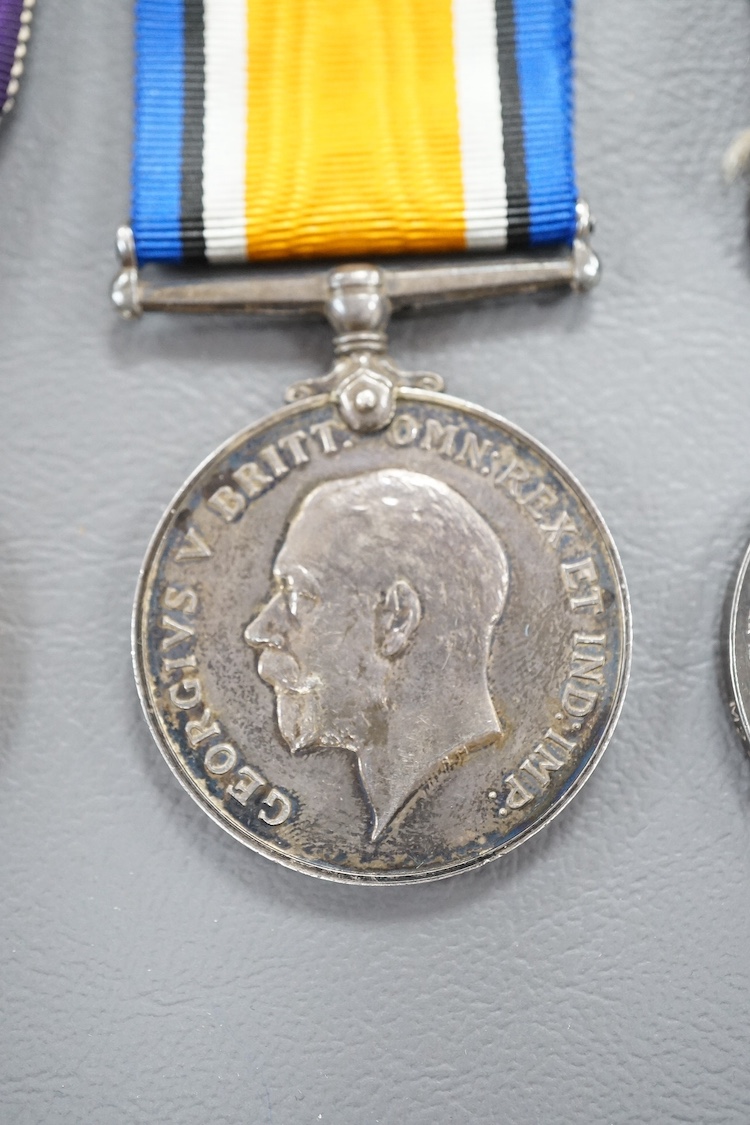 A First World War medal group to M2-048051 Pte. R.J. Million. R.A.S.C., comprising a medal trio with the Meritorious Service medal, together with a together with an unrelated medal ribbon bar. Condition - fair to good.